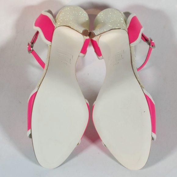 Francesca Bellavita hot pink & glitter leather stiletto sandals, EU40.5, NWT - Picture 11 of 17